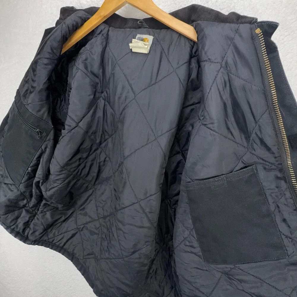 Carhartt Sandstone Jacket Arctic Quilt Lined Mens Large 44 J02 BLK Black